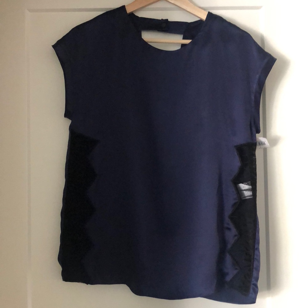 SANDRO Effet Top with Lace detail